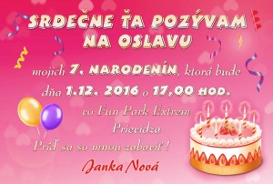 Pozvánka na detskú oslavu | vasedarceky.sk