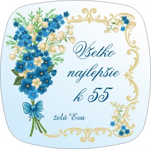 Zrkadielko s motívom modrej kytice a zlatých ornamentov | vasedarceky.sk