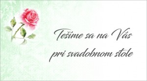 Pozvánka k stolu - zelená s ružou | vasedarceky.sk