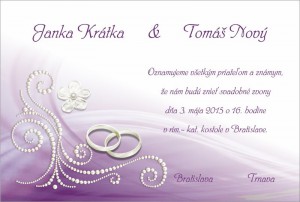 Oznámenie svadobné - fialové perly | vasedarceky.sk