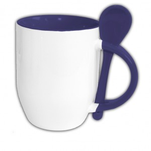 Hrnček s lyžičkou modrý; 3 dl | vasedarceky.sk