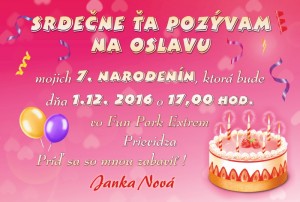 Pozvánka na detskú oslavu | vasedarceky.sk