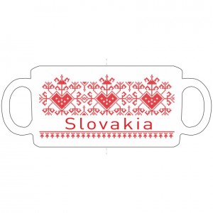 Hrnček s ľudovým motívom Slovakia - červený | vasedarceky.sk
